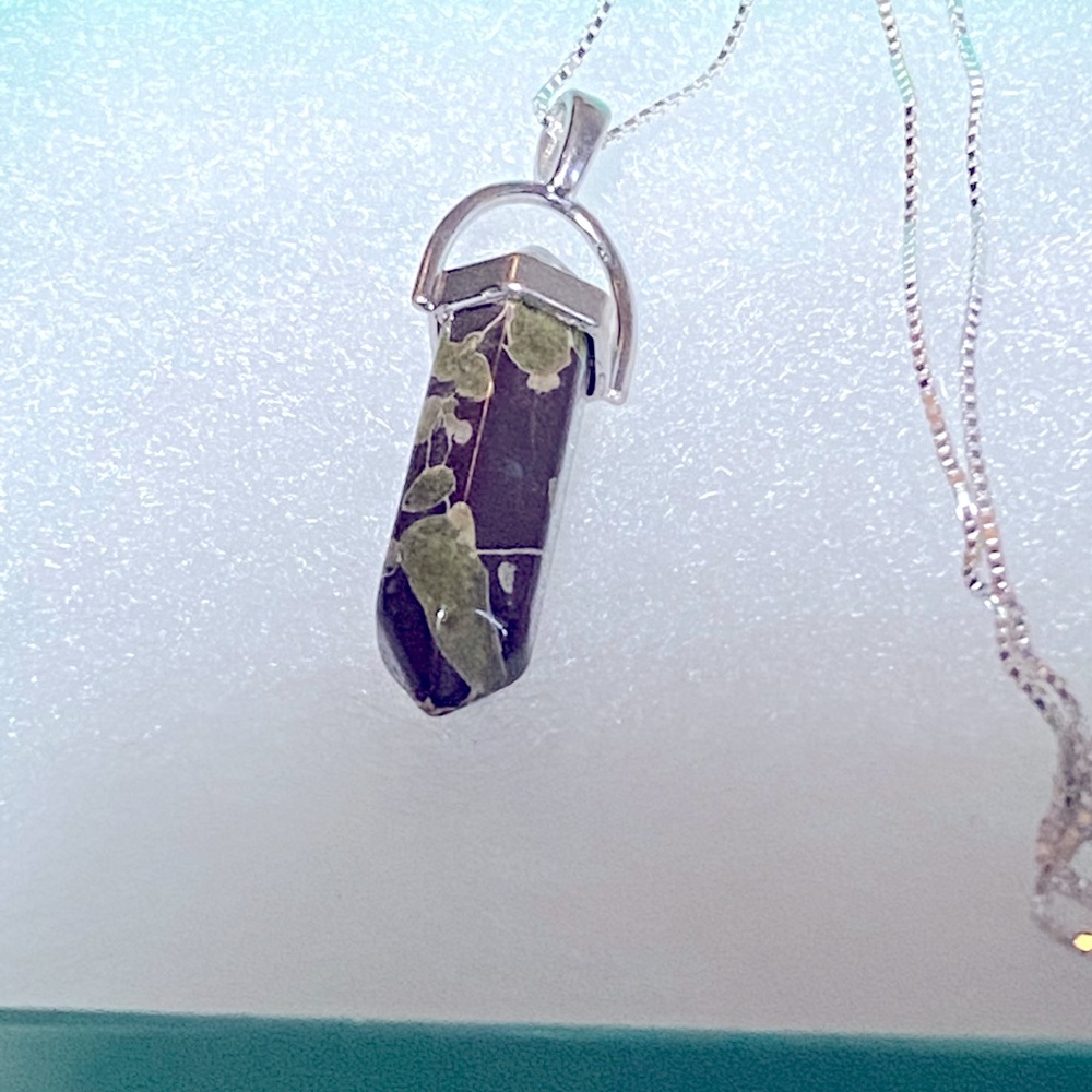 Green Ocean Jasper Sterling Silver Necklace